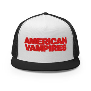 American Vampires – Official Title Logo – Mesh Trucker Cap – White on Black