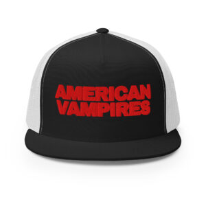 American Vampires – Official Title Logo – Mesh Trucker Cap – Black on White