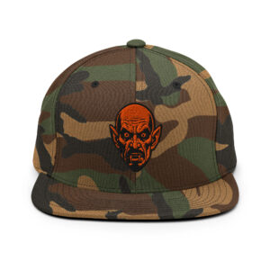 Limited Run - American Vampires – Flat Bill Snapback – Orange on Camo