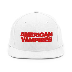 American Vampires – Official Title Logo – Flat Bill Snapback - White