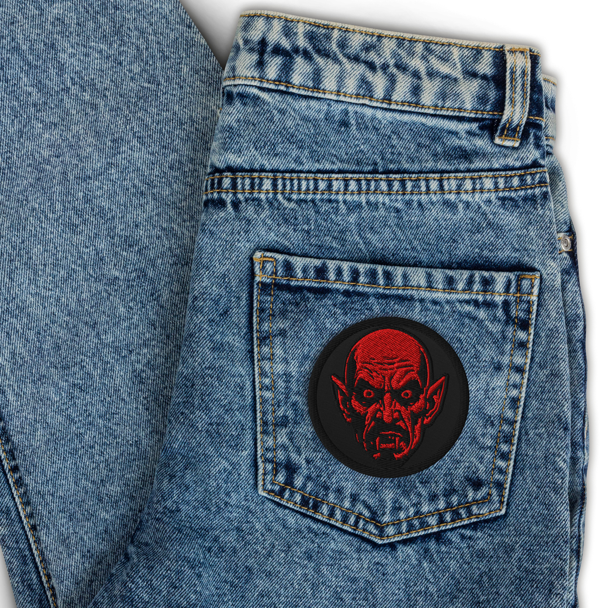 American Vampires – Vampire Head Logo - Circle Embroidered Patch - Image 3