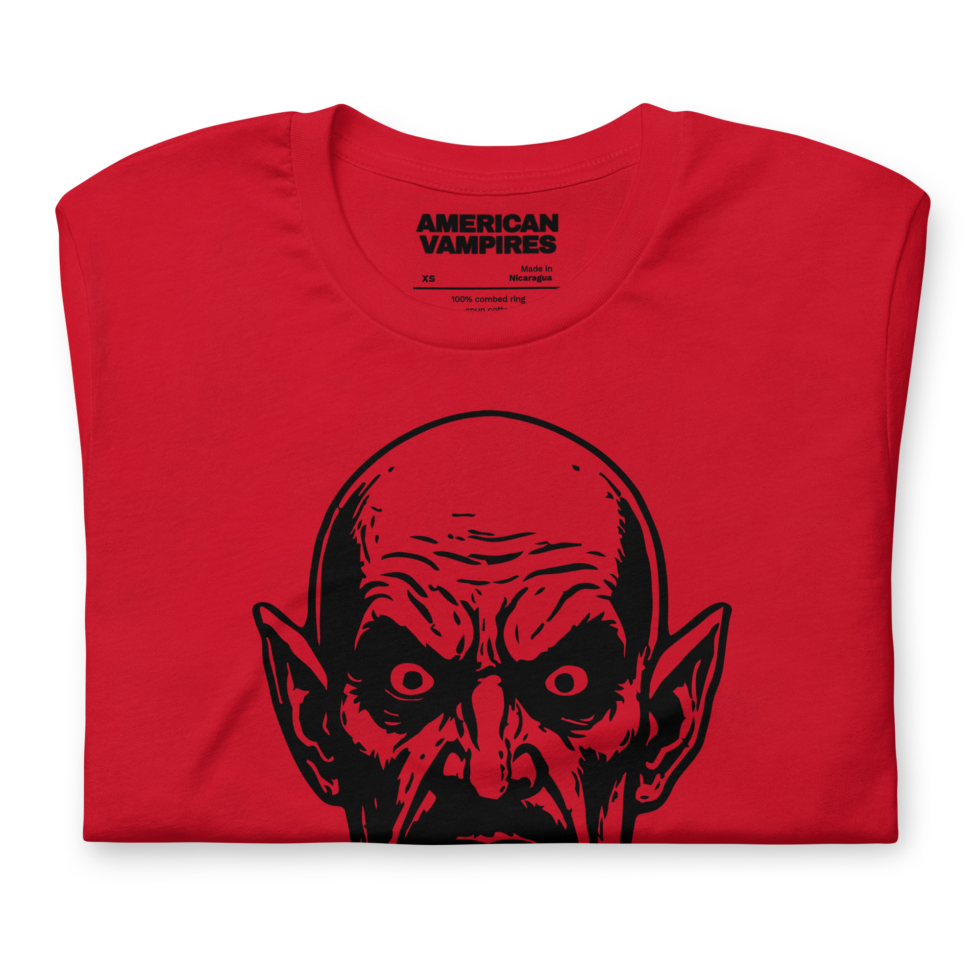 American Vampires – Official Vampire Logo Tee – Limited Run Black on Red - Image 2